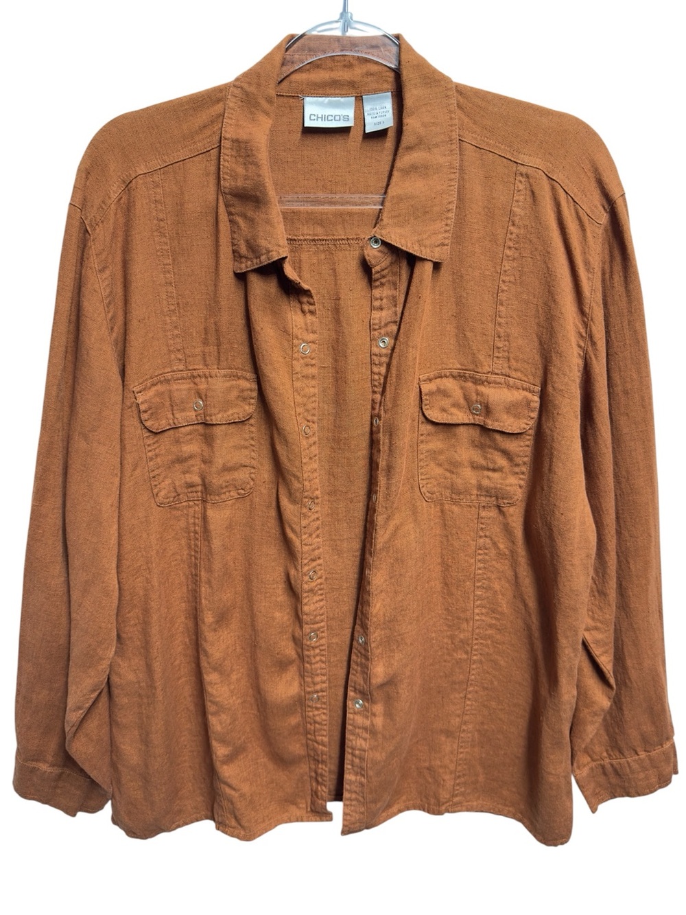 Pure Linen Knit Chambray Chino Work Chore Utility Shirt